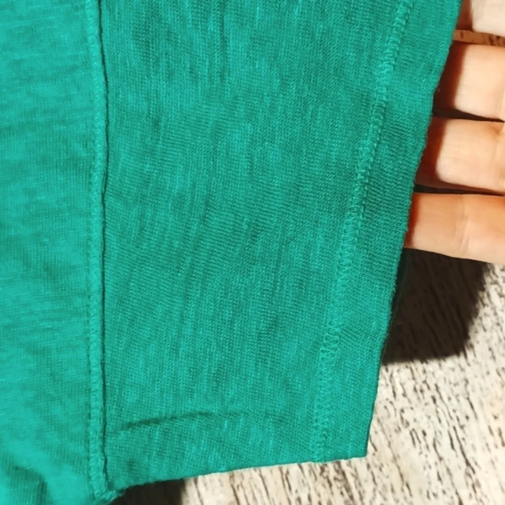 💯% linen Chico's green drop shoulder short sleeve airy lightweight size S - Picture 5 of 8